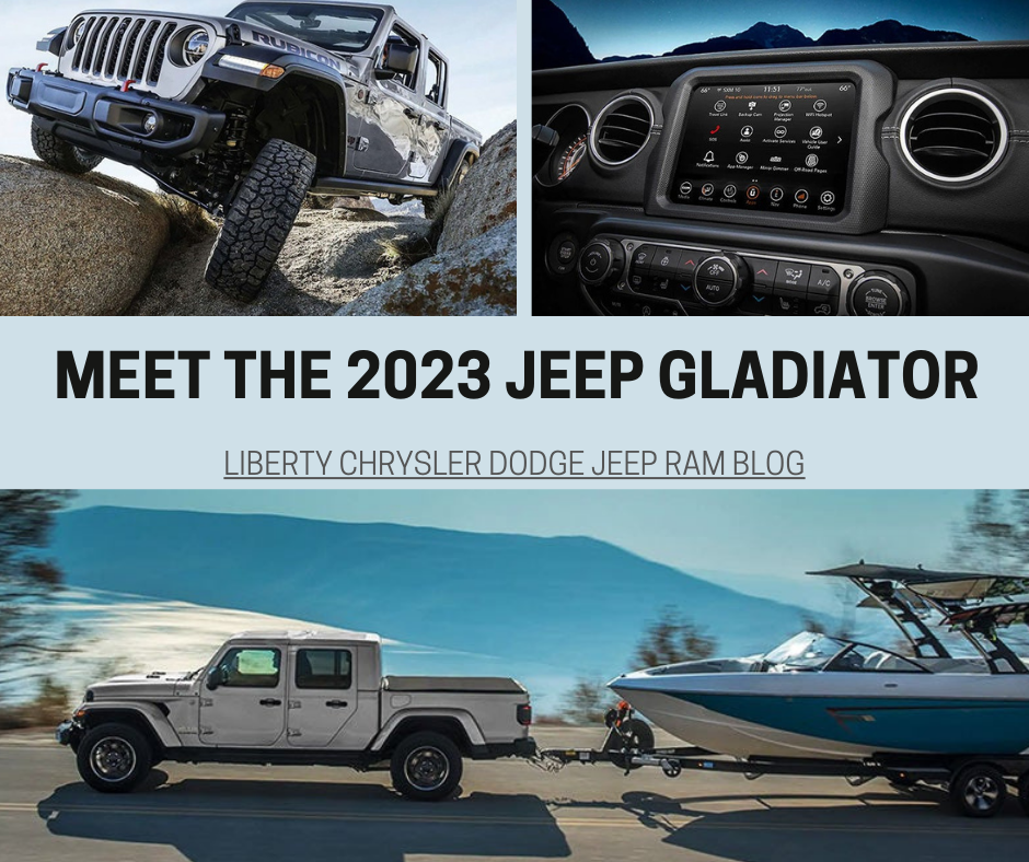 A graphic with 3 photos of the Jeep Gladiator